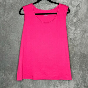 Drapers & Damons 2X Tank Top Shirt Pink Scoop Neck Sleeveless Cotton Blend Knit
